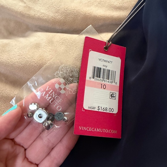 Vince Camuto Navy Dress with Embellished Details 10 NWT HOLIDAY - Picture 6 of 6